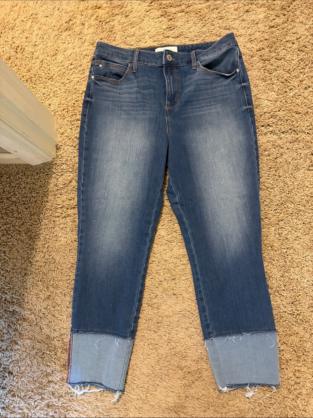 SkinnyGirl Blue Women's Cropped Raw-Hem Jeans